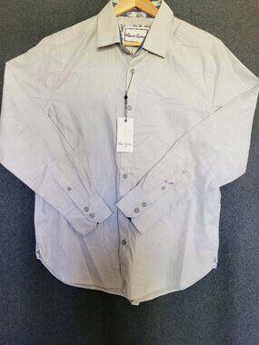 Robert Graham  Grey Long Sleeve Button Down Shirt Men's M NWT Quiet Luxury
